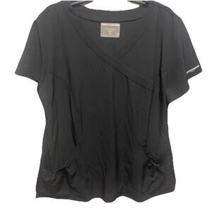 Skechers by Barco V-Neck Scrub Top Womens Extra Large XL Black Short Sleeve